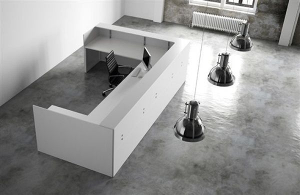 Balcão Receção estrutura metálica tampos madeiras várias medidas Novo