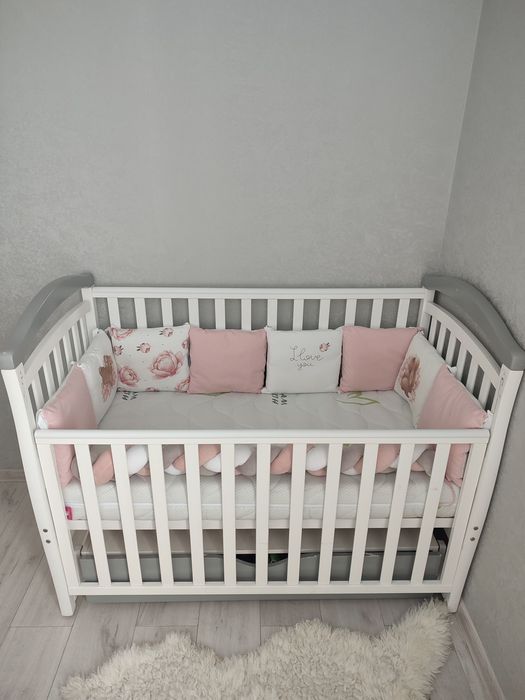 Бортики-подушки + коса в дитяче ліжечко | Змінні наволочки | Дуже гарн