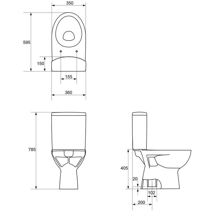 WC Cersanit Parva k27 - 004  bez deski