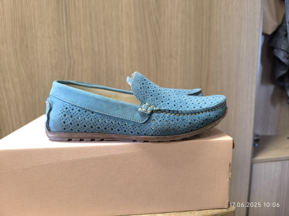 Мокасини, туфлі з натурального нубуку 37 р.