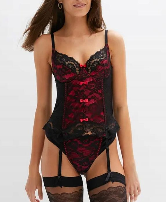 Venus erotyczny gorset z paskami do pończoch ^80D