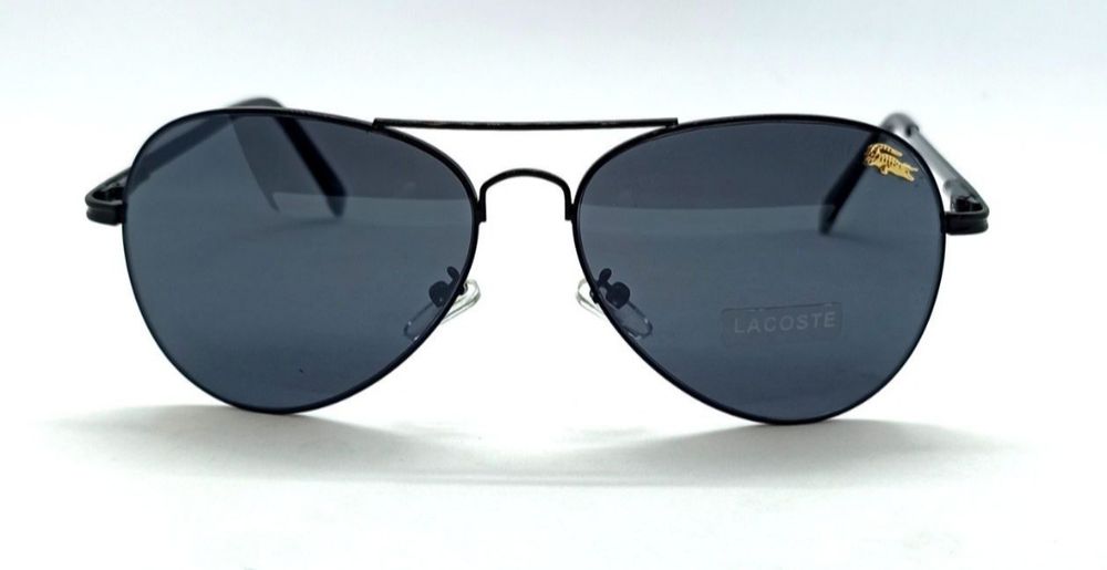 Lacoste очки капли мужские классика черные в черном металле на флексах