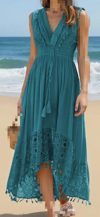 Total outlet Sukienka letnia boho z haftem 100% wiskoza XL