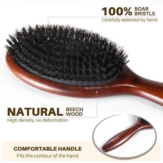 OEH Szczotka do włosów z naturalnym włosiem dzika