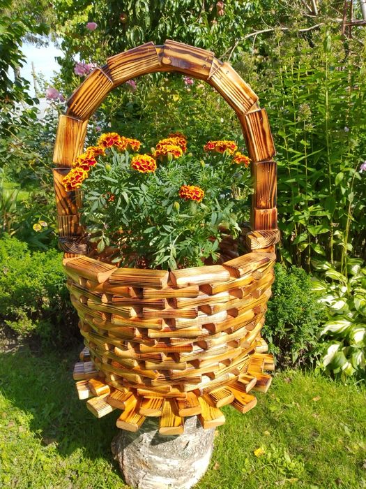 Donica doniczka drewniana kosz