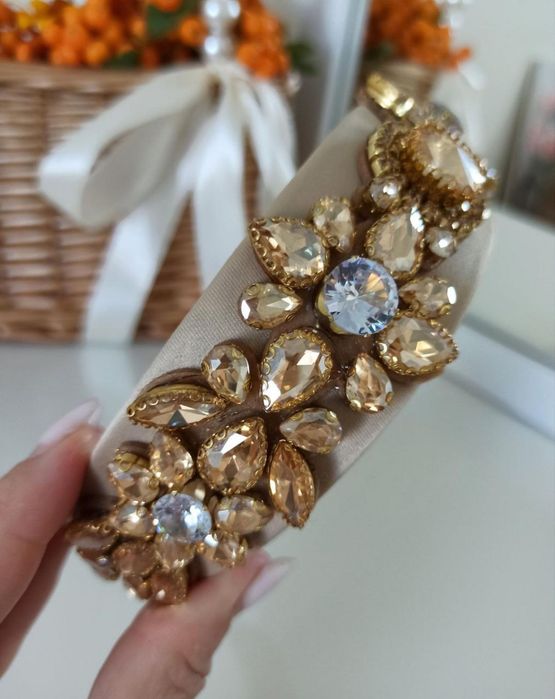 Шикарний обідок з кристалами, діадема, обруч для волосся, пов'язка на