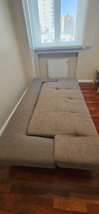 Sofá cama em tecido