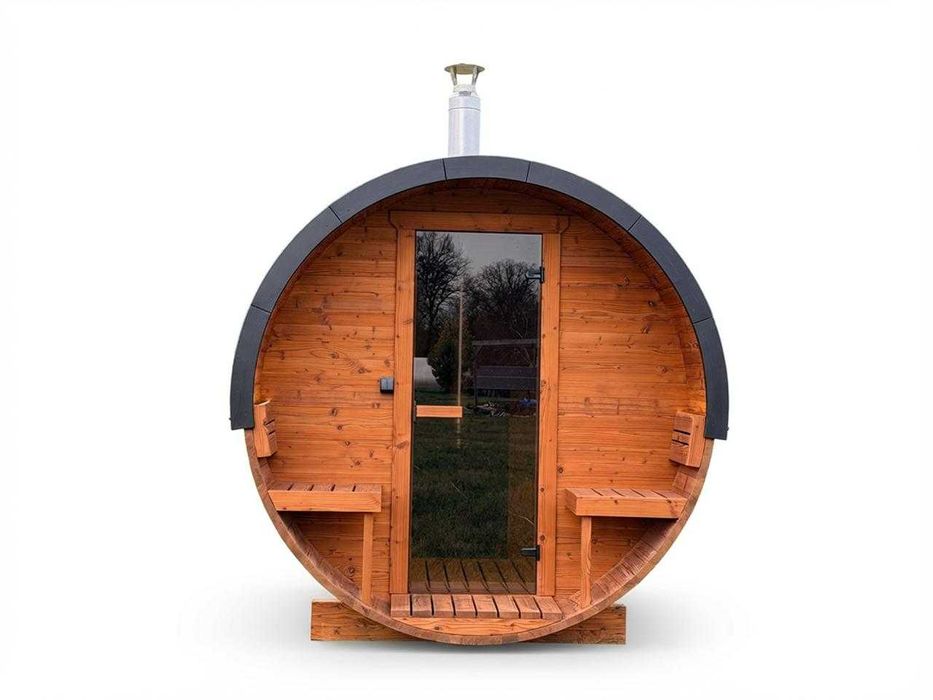 Sauna ogrodowa PREMIUM M1 – Termodrewno Dach pokryty Aluminium