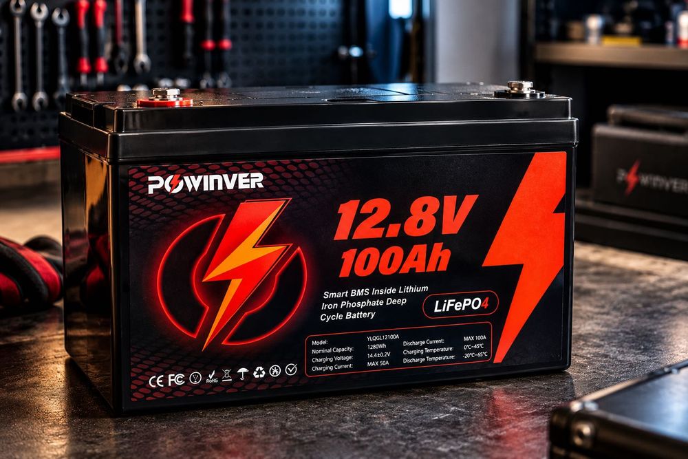 Акумулятор LiFePO4 12.8V 100Ah (1280Wh) Powinver — Надійне світло для дому!