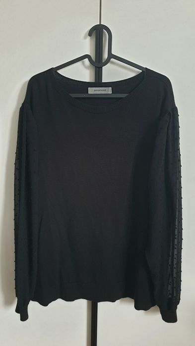 Elegancki sweter roz. XL Promod prześwitujące rękawy