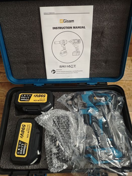 Klucz udarowy Gisam 1200nm + 2x bateria + walizka
