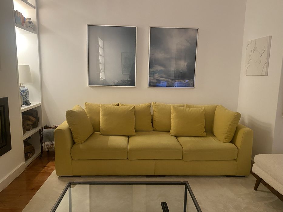 Homes in Heaven Yellow Roasted Sofa