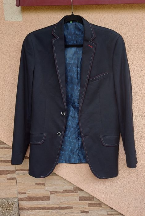 marynarka 80% wełna jedwab guittard new line 46 S 36 czarna elegancka