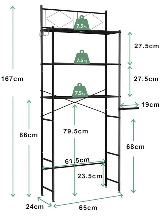 Nowy MALBOO regał nad pralkę, półka do łazienki, stabilna, porządna!