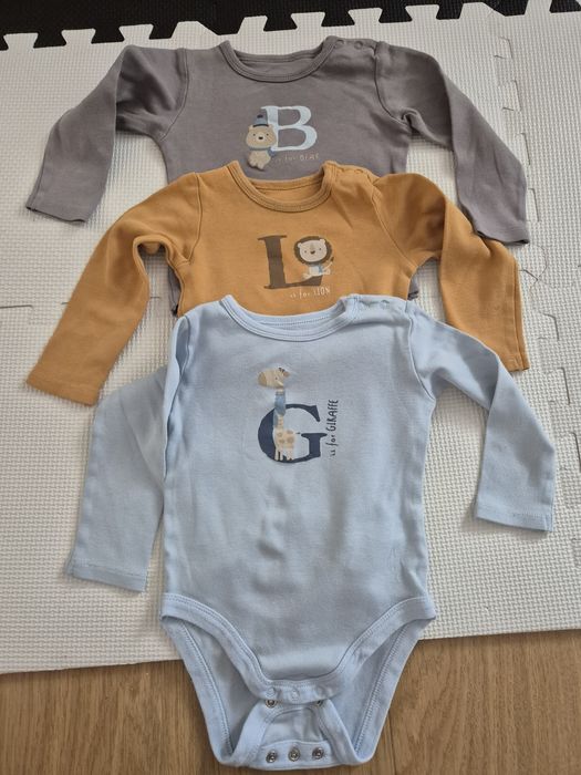 Zestaw 3 x body z długim rękawem r. 80/86