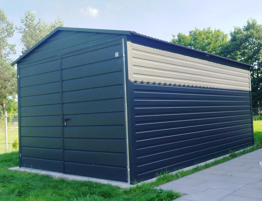 Garaż Blaszany 3mx5m Imitacja Drewna