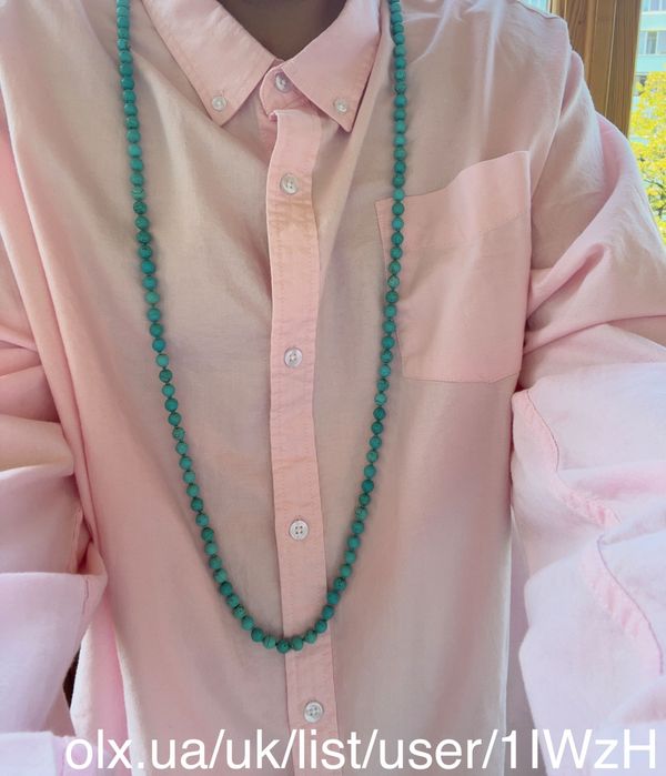 Длинные бусы натуральна бирюза Number 8 Nevada 8mm 85,7g