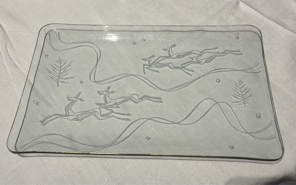 Vintage-patterned glass serving tray429812898899568642