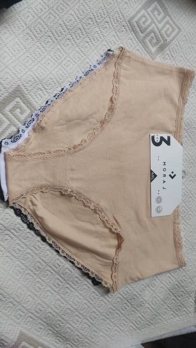 3 pary majtek bielizna czarna beżowa biala moraj 4xl 48 maxi bikini ba