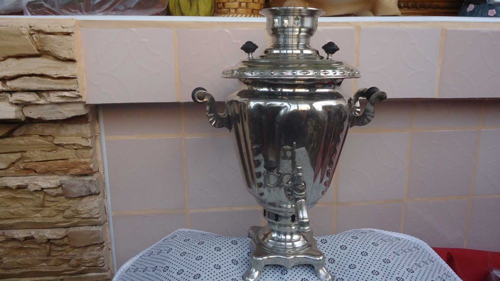 Безкошт.олх.дост.Электросамовар СССР латунный никелированный 1967г