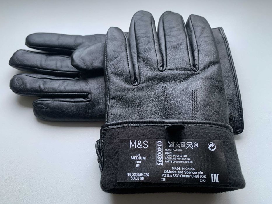 Кожаные фирменные мужские перчатки  Marks & Spencer (Англия)