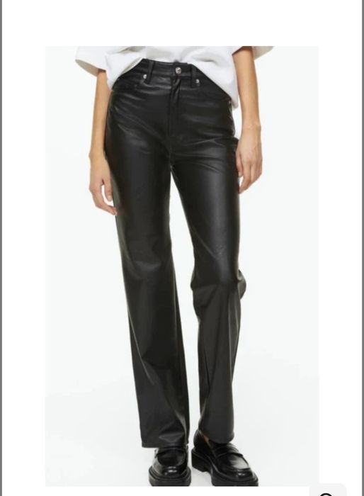 Шкіряні штани з екошкіри H&M, р. S-M