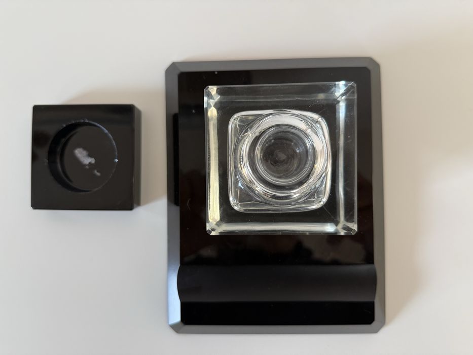 Kałamarz ze szkła fasetowanego w stylu art deco z lat 30-tych XX w.