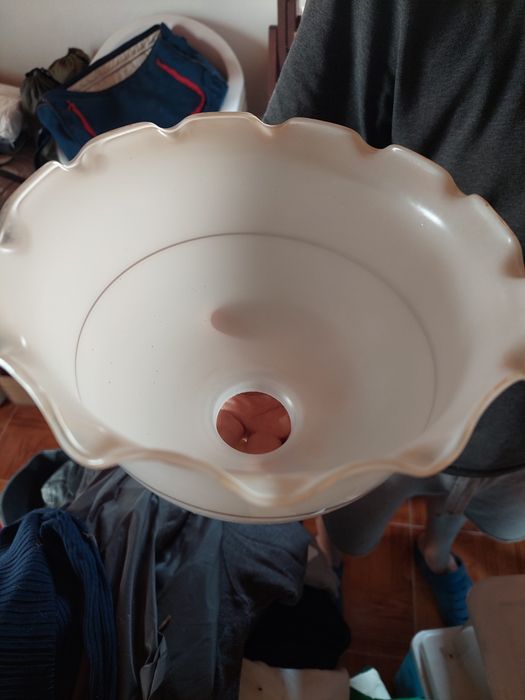 Conjunto campânula/ abajur vidro