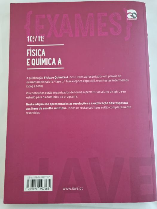 Livros de preparação para Exame - Matemática e Física Quimica