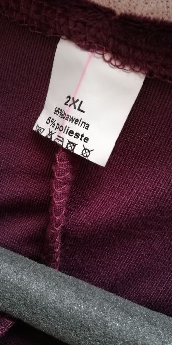 Sukienka welurowa 2xl Bordowa