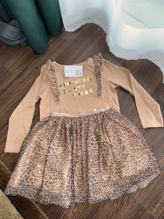 Spódniczka spódnica bluzka komplet H&M 110 116 panterka