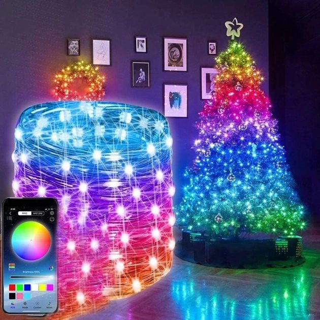 Світлодіодна розумна гірлянда Smart Роса RGB 100 LED з Bluetooth
