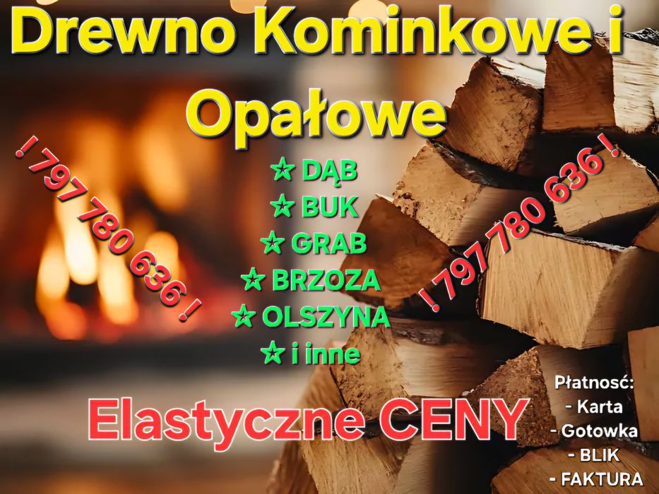 DĄB, BRZOZA, OLCHA Drewno Kominkowe i opałowe z DOSTAWĄ (opał, drzewo)