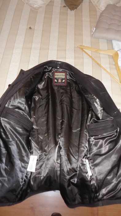 Casaco de cabedal de homem castanho Kouros