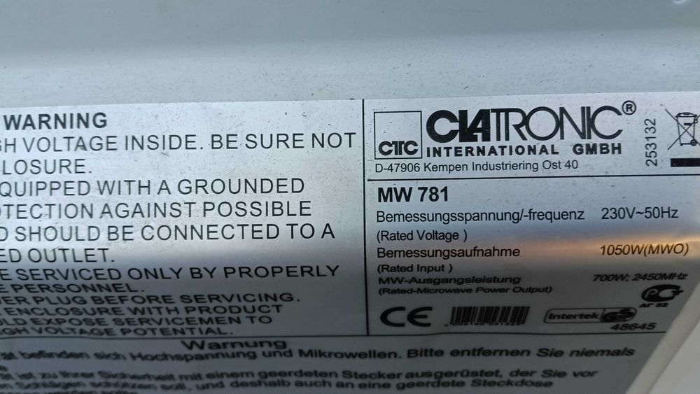 kuchenka mikrofalowa Clatronic  MW 781