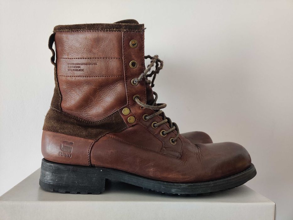 G-star raw buty męskie oryginalne 42 27cm workery skórzane brązowe