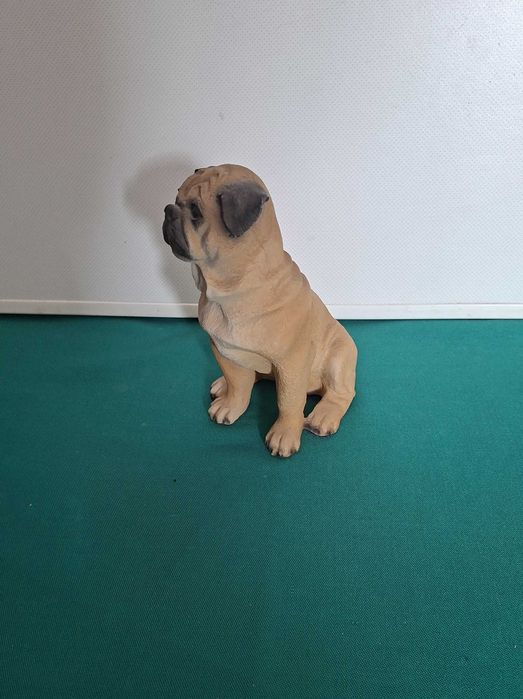 Cão Boxer, vintage, artesanal, com 17cm