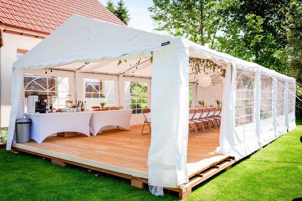 Namiot imprezowy ! Podłoga, stoły, krzesła, dekoracje