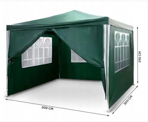 Павільйон садовий Avko Garden 3х3 м з 4 стінками зелений