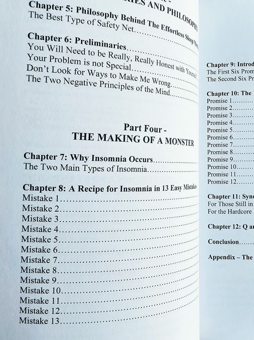 Livro "The Effortless Sleep Method"