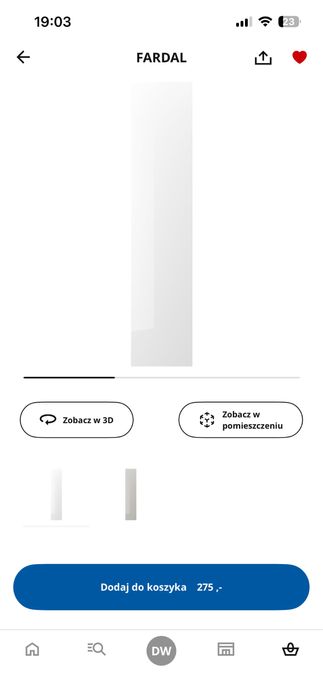 Drzwi szafa pax ikea białe połysk Fardal