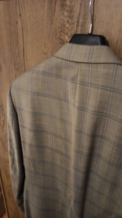 Marynarka BYTOM, wzór w kratę 100% wełna. Rozm. L 182/100