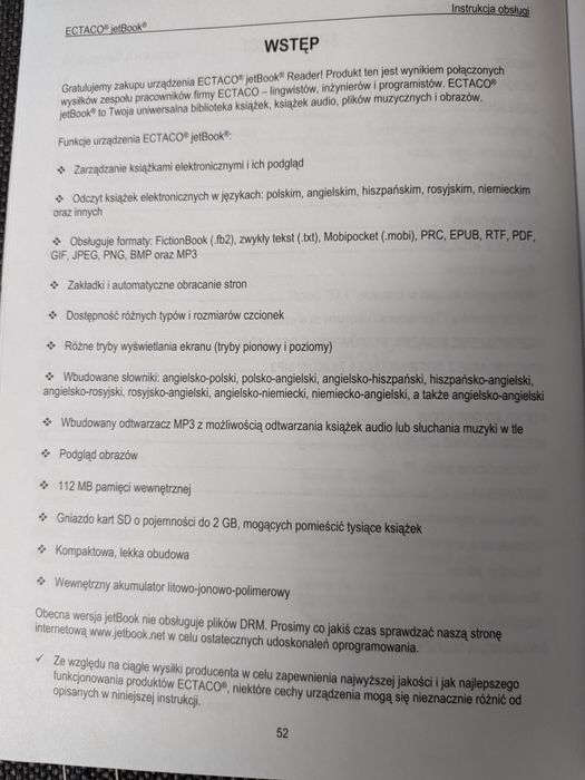 ECTACO jetBook czytnik ebooków