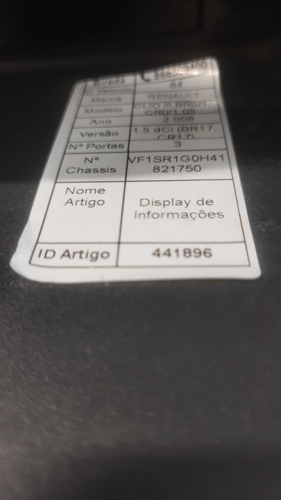 Display de informações Renault Clio - 2010