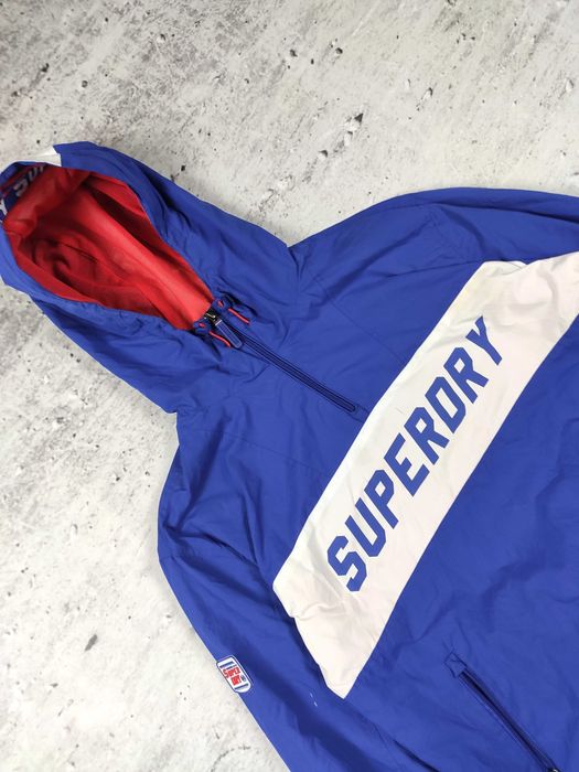 Kurtka wiatrówka Superdry niebieska męska jesienna anorak r. M