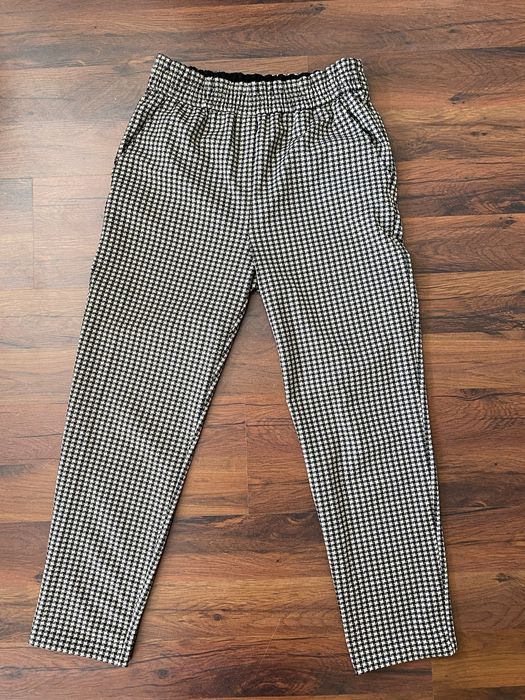 Garniturowe spodnie w kratę