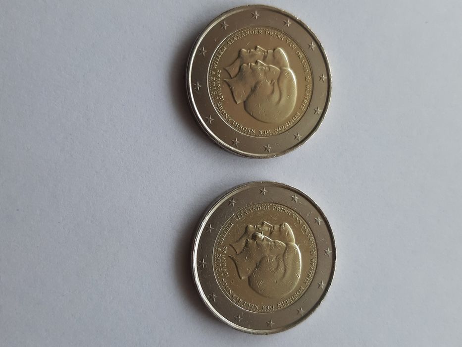 Moeda de 2 € Holandesa com defeito de cunhagem