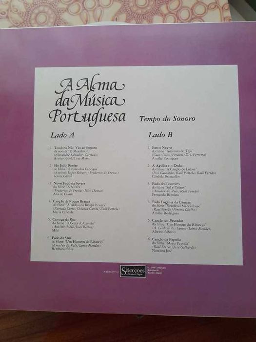 Conjunto de 8 vinis de "A alma da música portuguesa"