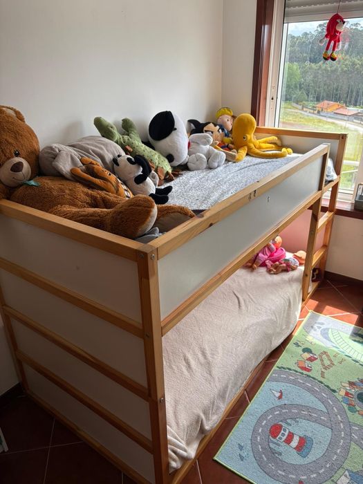 Cama reversível, branco/pinho, 90x200 cm