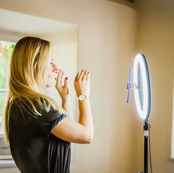 Nowa, pierścieniowa lampa led ring 30cm,do makijażu, rzęs, transmisji